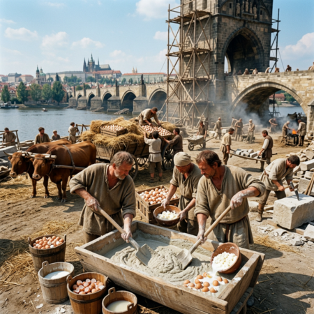 Vejce z Velvar a syrečky na stavbu Karlova mostu