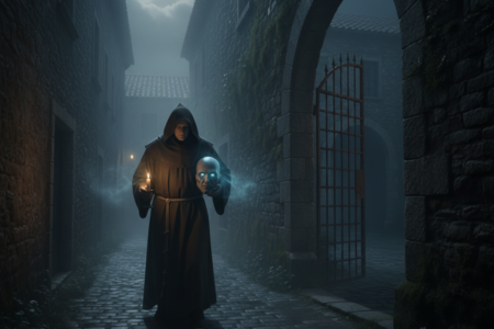 O mnichu s hlavou pod paží