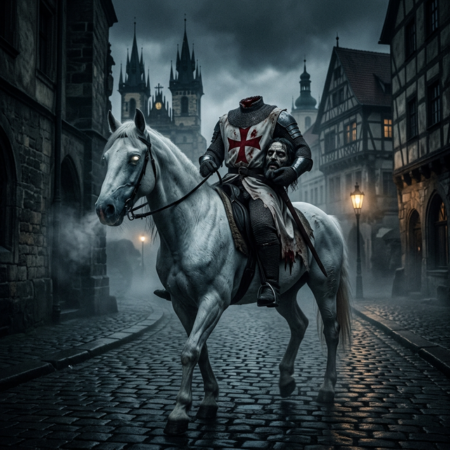 Bezhlavý templář na koni v Liliové ulici