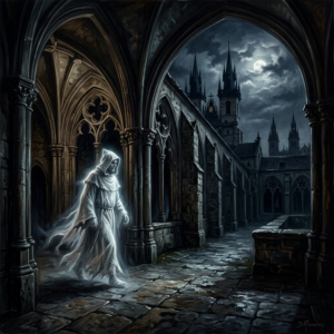 Přízrak mnicha v emauzském klášteře