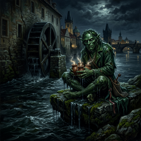 Vodník Kabourek z Čertovky a hrnečky s dušemi