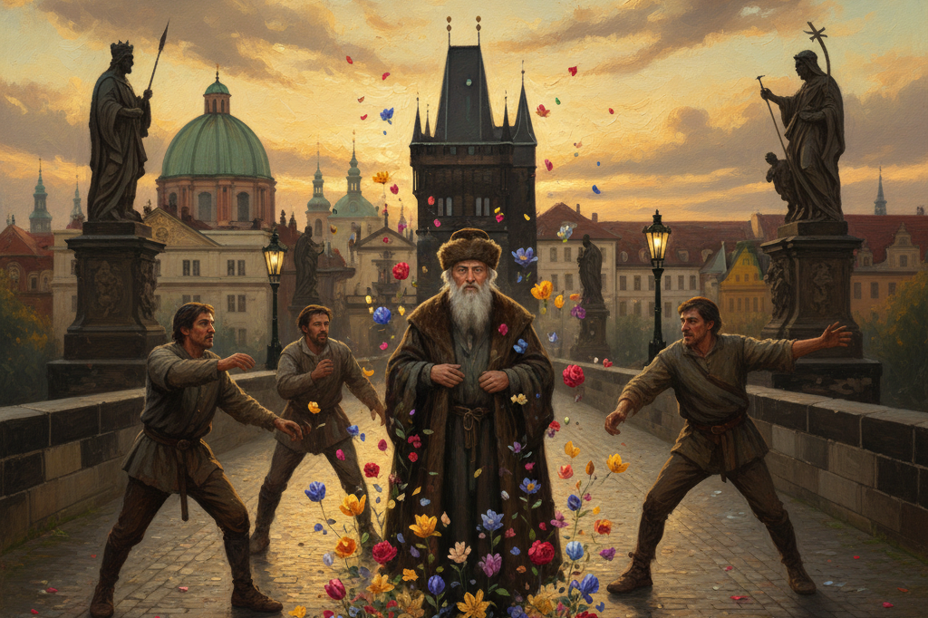 Zázrak na Karlově mostě: Květiny místo kamenů